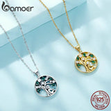 Sterling Silver Tree of Life Necklace, 14K Plated Pendant for Women