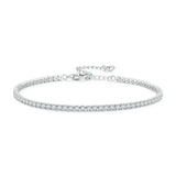 925 Silver Adjustable Tennis Bracelet - Platinum Clear CZ