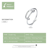 925 Sterling Silver Adjustable Ring Round Bead Minimalist Finger Ring Size 6 7 8