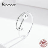 925 Sterling Silver Adjustable Ring Round Bead Minimalist Finger Ring Size 6 7 8