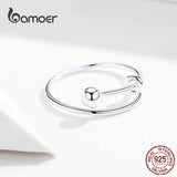 925 Sterling Silver Adjustable Ring Round Bead Minimalist Finger Ring Size 6 7 8