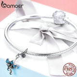 925 Silver Enamel Flower Pendant Charm for Bracelets & Bangles