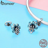 925 Silver Enamel Flower Pendant Charm for Bracelets & Bangles