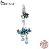 925 Silver Enamel Flower Pendant Charm for Bracelets & Bangles