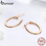 925 Sterling Silver Circle Big Hoop Earrings for Women SCE478
