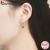 925 Sterling Silver Circle Big Hoop Earrings for Women SCE478