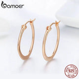 925 Sterling Silver Circle Big Hoop Earrings for Women SCE478