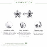 925 Silver Daisy Stud Earrings with Clear CZs