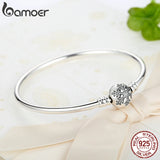 925 Silver Snowflake Clasp Snake Chain Bracelet DIY Jewelry
