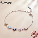 925 Silver Guardian Eye Bracelet Devil Eyes Necklace Chain Women SCB218