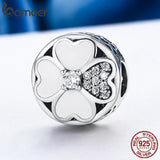 925 Silver Heart Clover Beads for Charm Bracelets