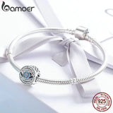 925 Silver Lucky Eye Clear CZ Guard Charm Beads for Bracelet DIY