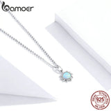 925 Silver Opal Sun Pendant Necklace for Women SCN399