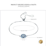 Evil Eye Chain Bracelet 925 Silver CZ Lucky Eye Adjustable