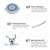 Evil Eye Chain Bracelet 925 Silver CZ Lucky Eye Adjustable