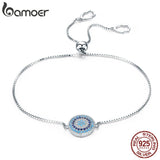 Evil Eye Chain Bracelet 925 Silver CZ Lucky Eye Adjustable
