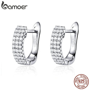 925 Silver Clear CZ Stud Earrings Wedding Jewelry