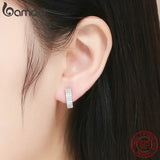 925 Silver Clear CZ Stud Earrings Wedding Jewelry