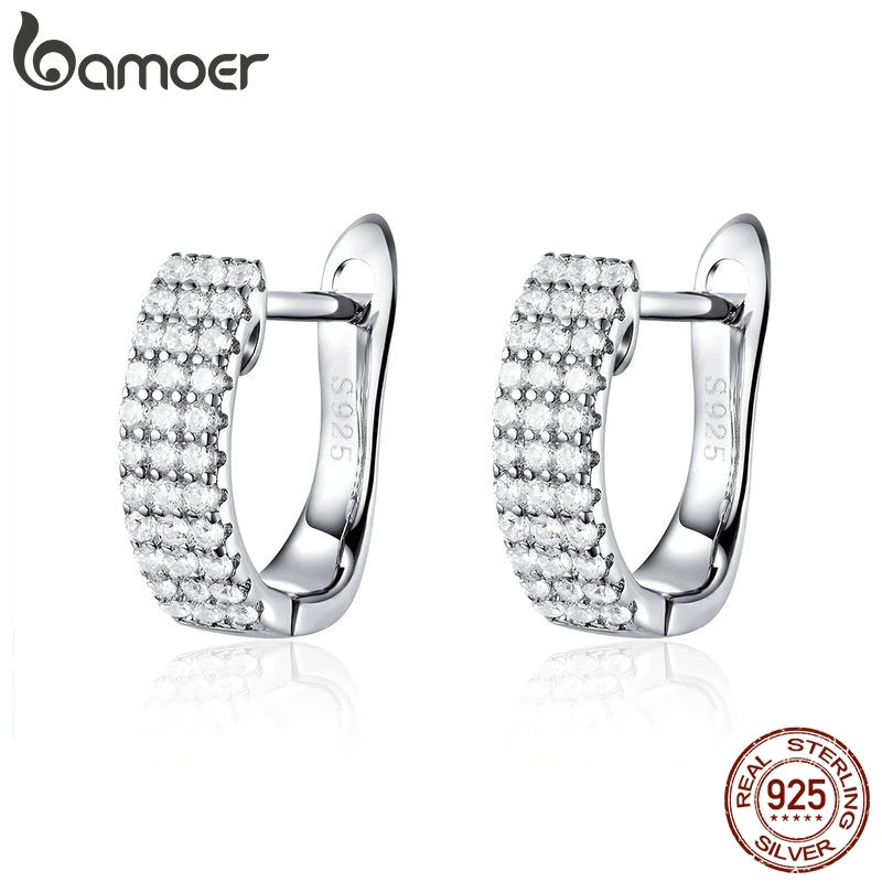 925 Silver Clear CZ Stud Earrings Wedding Jewelry