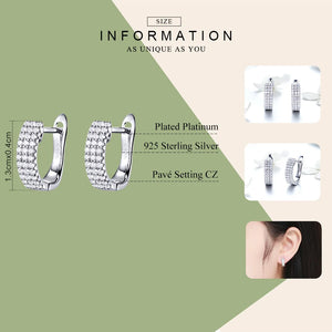 925 Silver Clear CZ Stud Earrings Wedding Jewelry