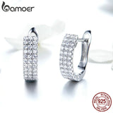 925 Silver Clear CZ Stud Earrings Wedding Jewelry