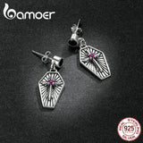925 Silver Jesus Cross Drop Earrings Geometric Halloween Jewelry