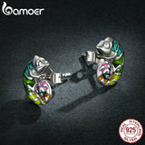 Sterling Silver Animal Ear Studs - Whale Mini Elephant Giraffe Chameleon Jewelry