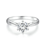1ct Round Moissanite Solitaire Ring