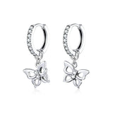 Butterfly Hoop Earrings 925 Sterling Silver Wedding Jewelry SCE833