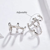 925 Silver Punk Triple Circle Hoop Ear Cuff for Women