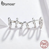 925 Silver Punk Triple Circle Hoop Ear Cuff for Women