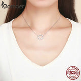 925 Sterling Silver Star Round Shape Pendants Necklaces Women Wedding Jewelry