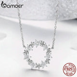 925 Sterling Silver Star Round Shape Pendants Necklaces Women Wedding Jewelry