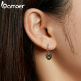 Enamel Pendants Drop Earrings 925 Sterling Silver Heart Demmon Eye Round