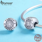 925 Silver Forever Family CZ Charm Bead, DIY Bracelet Jewelry