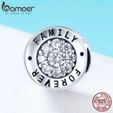 925 Silver Forever Family CZ Charm Bead, DIY Bracelet Jewelry