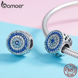 925 Silver Eye Lucky Zircon Beads Charm for Jewelry DIY