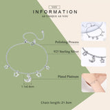 925 Silver Moon & Star Link Bracelet for Women
