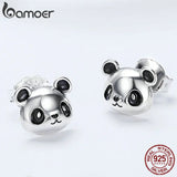 925 Sterling Silver Panda Stud Earrings for Women