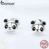 925 Sterling Silver Panda Stud Earrings for Women