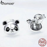 925 Sterling Silver Panda Stud Earrings for Women