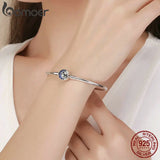 925 Silver CZ Moon Star Bracelet Bangles Women Jewelry S925 SCB080
