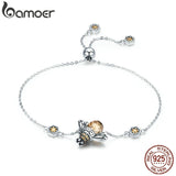 Sterling Silver Dancing Honey Bee Chain Link Bracelet