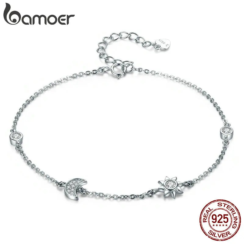 925 Silver Star Moon CZ Bracelet & Bangles for Women