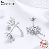 925 Silver Blooming Dandelion Love Stud Earrings for Women SCE506