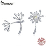 925 Silver Blooming Dandelion Love Stud Earrings for Women SCE506