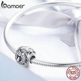 925 Sterling Silver Flower CZ Charm Beads for Bracelets