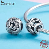 925 Sterling Silver Flower CZ Charm Beads for Bracelets