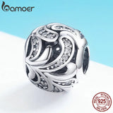925 Sterling Silver Flower CZ Charm Beads for Bracelets