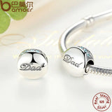 925 Silver Crystals Dad Charm Bracelet Bangle Father's Gift SCC006